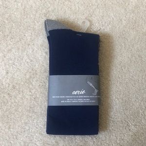 NWT Aerie Navy Silver Shimmer Knee High Socks